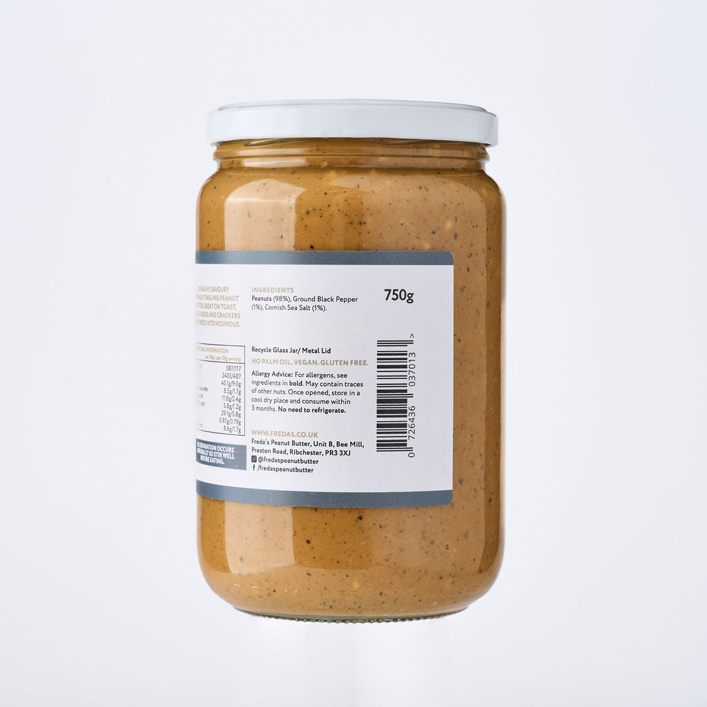 Freda's Peanut Butter - Black Pepper & Cornish Sea Salt 750g