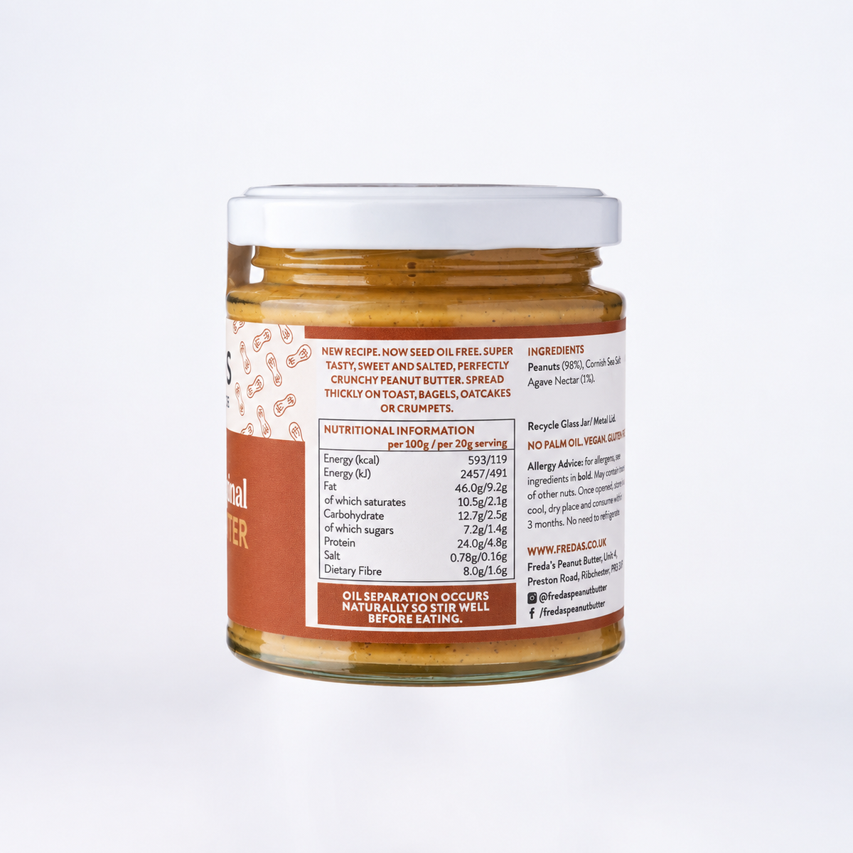 Freda's Peanut Butter - Crunchy Original 180g