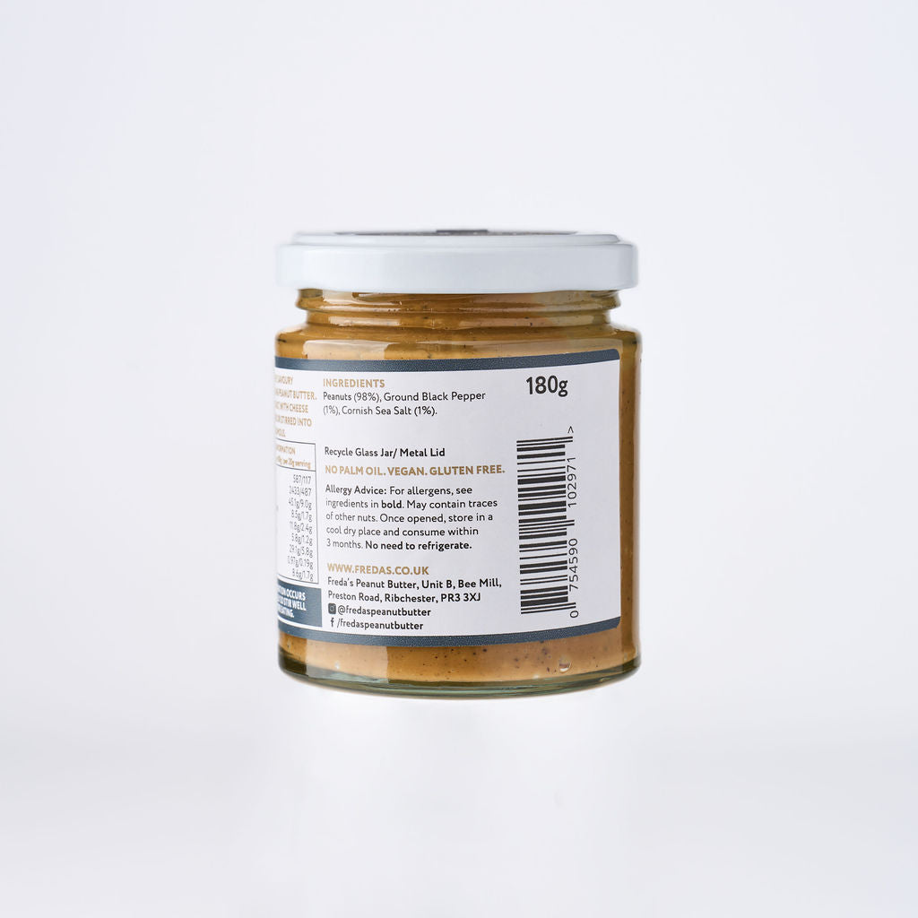Freda's Peanut Butter - Black Pepper & Cornish Sea Salt 180g